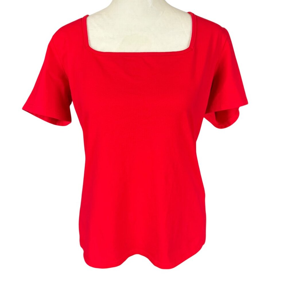 Mangopop Collection women's pullover top red short sleeves size XXL